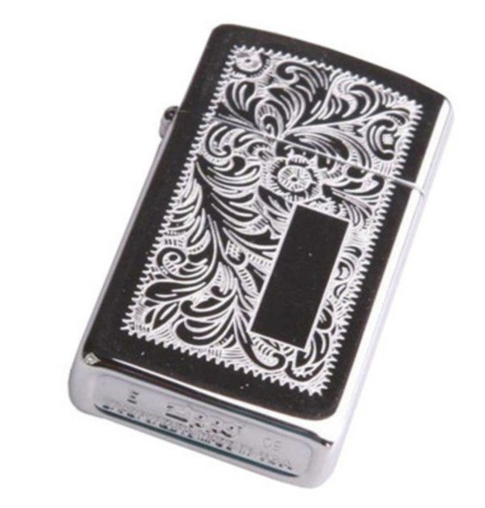 Zippo Slim Chrome Venetian, High Polish Chrome Lighter #1652