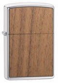 Zippo WOODCHUCK USA Walnut 100% Real Wood, Brushed Chrome Lighter #49039