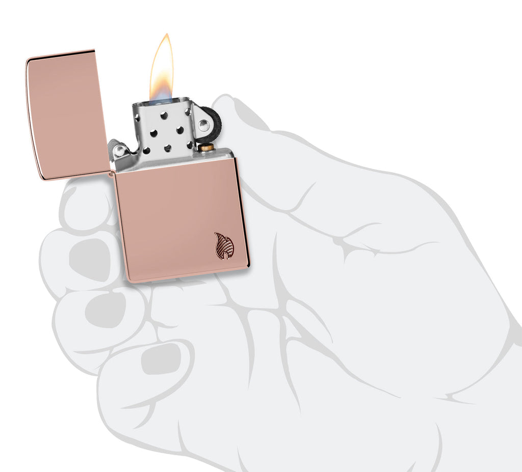 Zippo Armor Flame, High Polish Rose Gold Lighter #46401