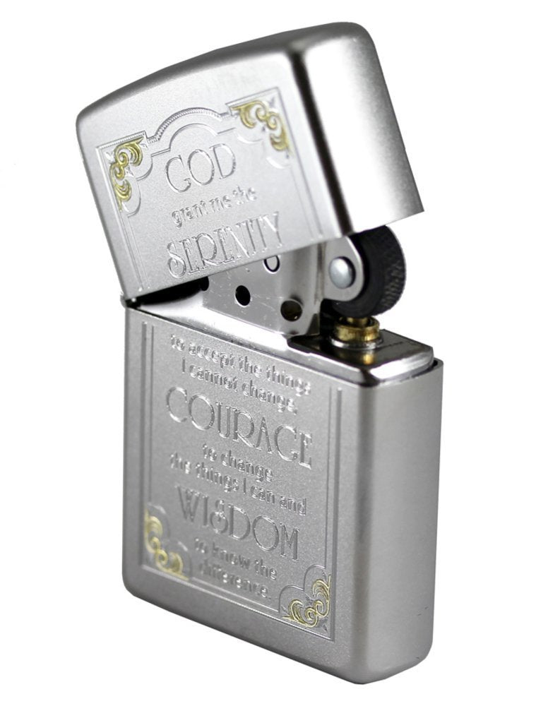 Zippo Serenity Prayer, Satin Chrome Lighter #28458