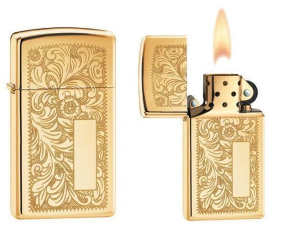 Zippo Venetian, High Polish Brass Lighter #1652B