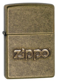 Zippo Stamped Logo, Antique Brass Lighter #28994