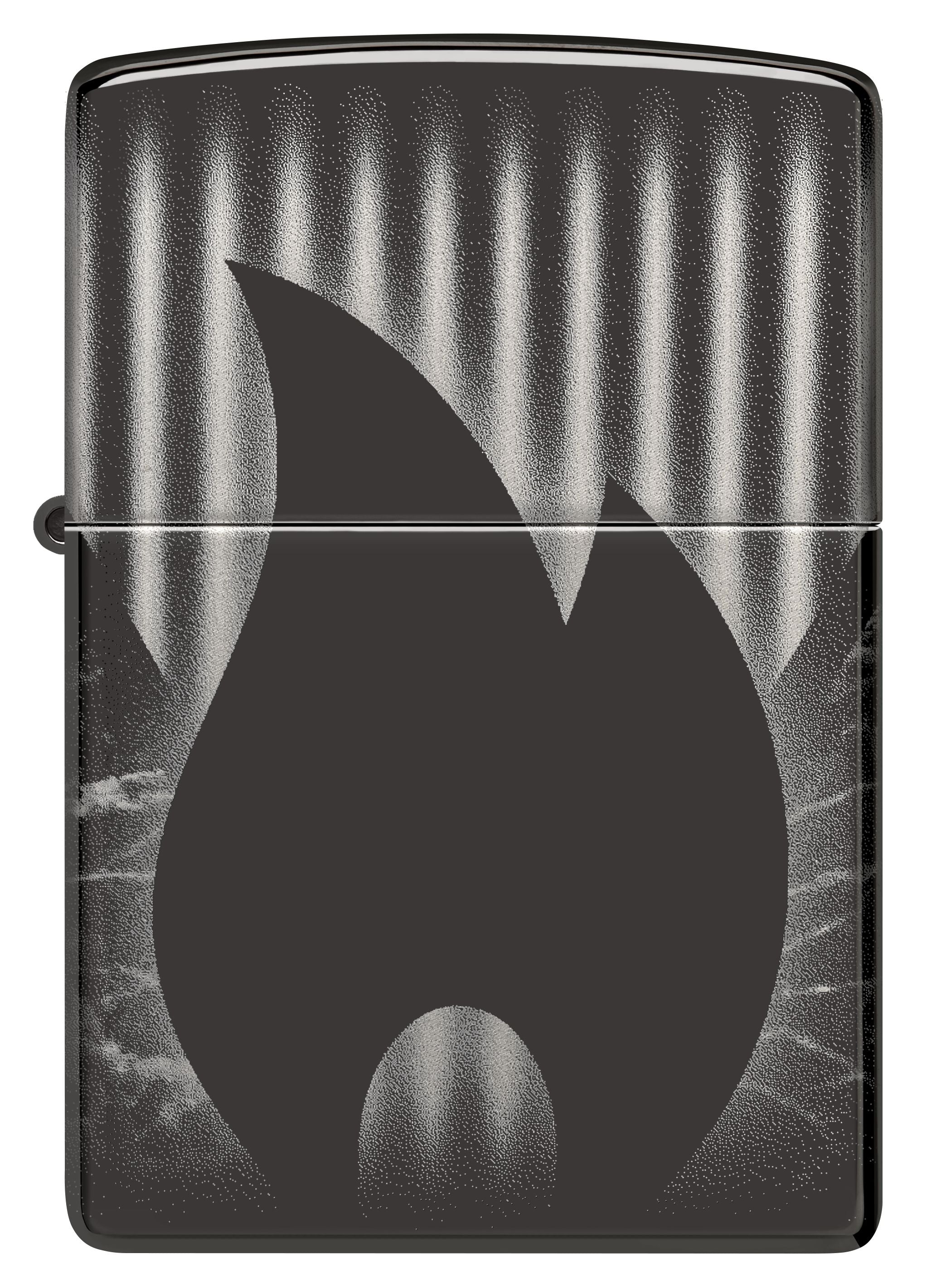Zippo Flame Logo Photo Image 360°, High Polish Black Lighter #48738