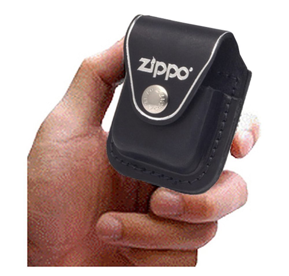 Zippo Leather Pouch, For Zippo Lighters, Metal Belt Clip #LPCBK