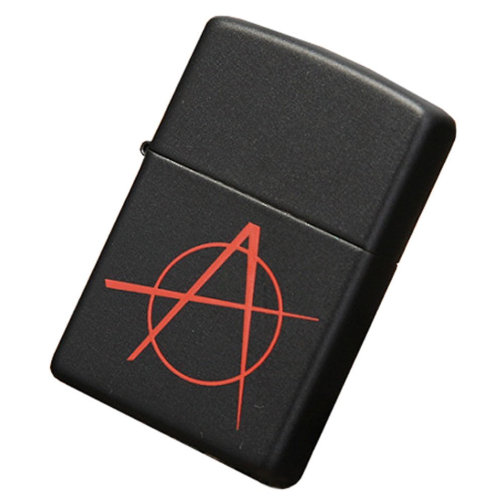 Zippo Anarchy Symbol, Black Matte Lighter #20842