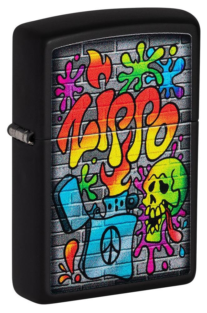Zippo Street Art Grafitti, Black Matte Lighter #49605