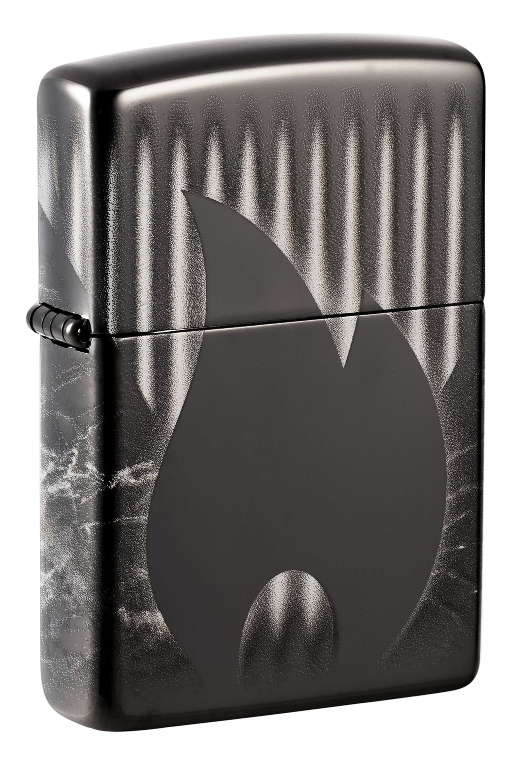 Zippo Flame Logo Photo Image 360°, High Polish Black Lighter #48738