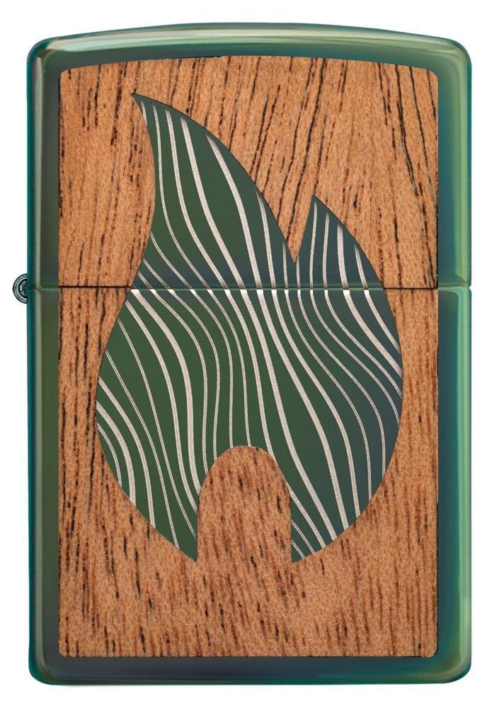 Zippo WOODCHUCK USA Large Flame, High Polish Green Lighter #49057