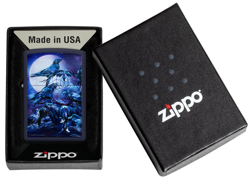 Zippo Carol Cavalaris Raven Dreams, Navy Matte Lighter #46746