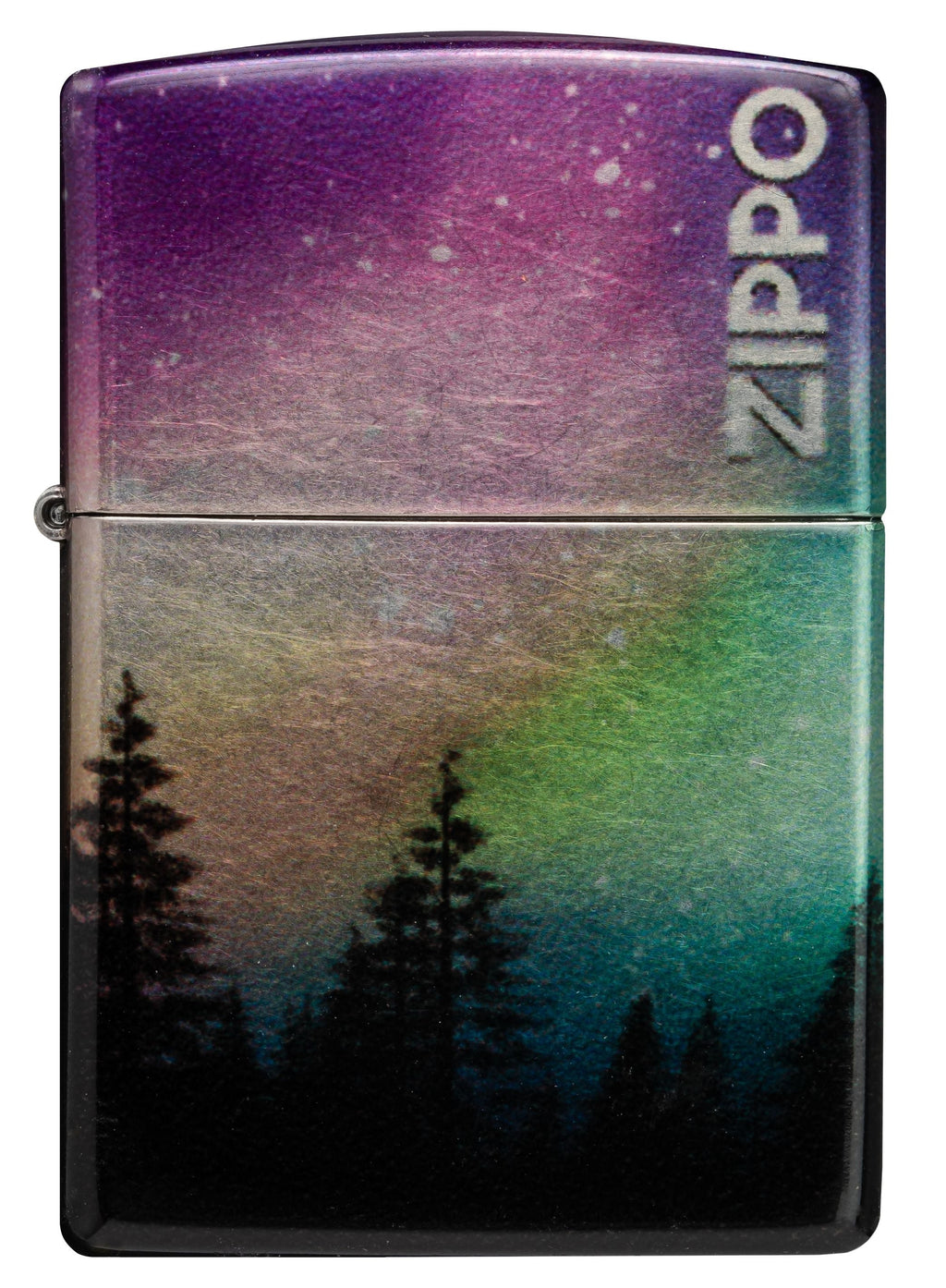 Zippo Aurora Borealis, 540° Tumbled Chrome Fusion Lighter #48771