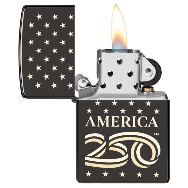 Zippo America 250, High Polish Black Collectible Lighter #47293