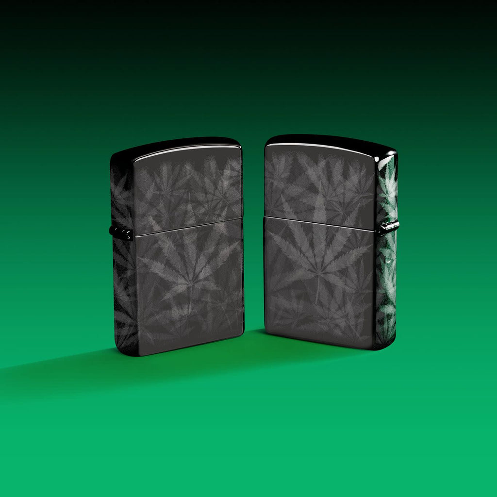 Zippo Cannabis 360°, High Polish Black Lighter #48924