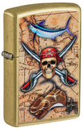 Zippo Guy Harvey Pirate Crossbones, Street Brass Lighter #48966