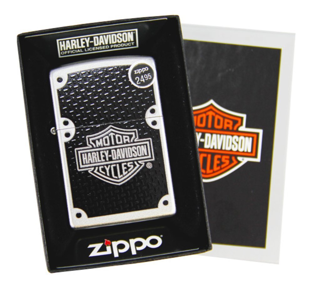 Zippo Harley-Davidson Carbon Fiber, Satin Chrome Lighter #24025