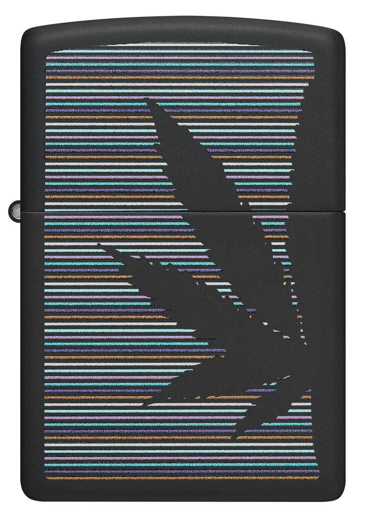 Zippo Cannabis Pinstripes, Black Matte Lighter #48927