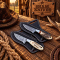 Back Belt Cowboy Field Dressing Knife Pair – D2 & Damascus Steel