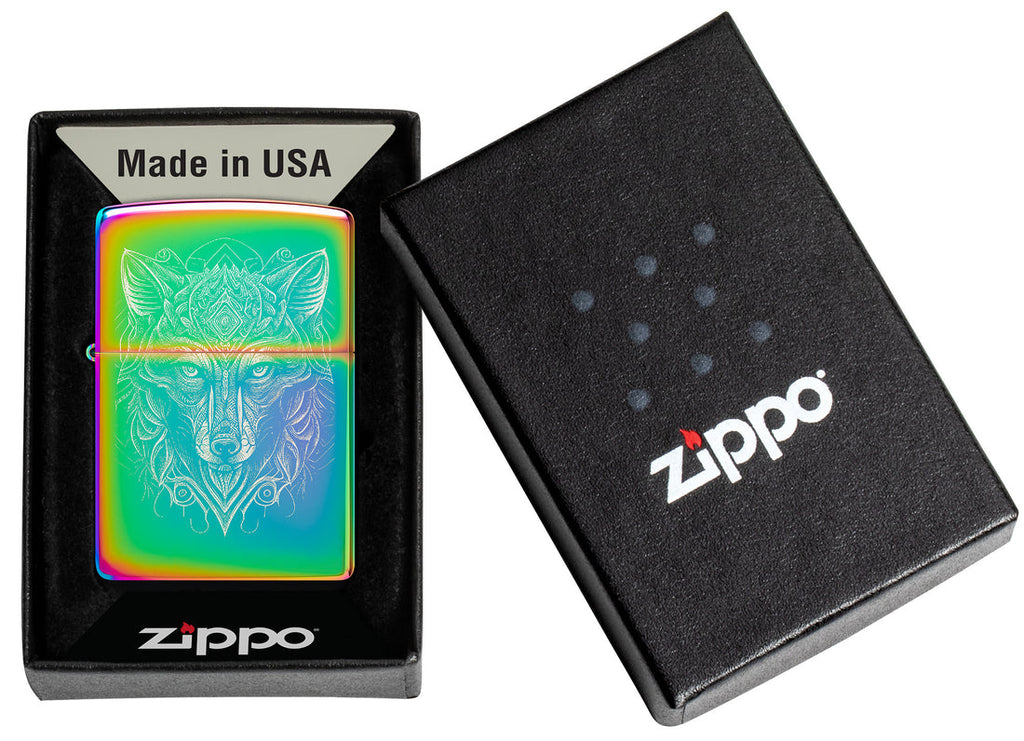 Zippo Mystic Wolf, Multi Color Lighter #46176