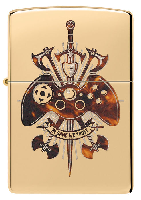 Zippo Gamer Creed, High Polish Brass Lighter #46141