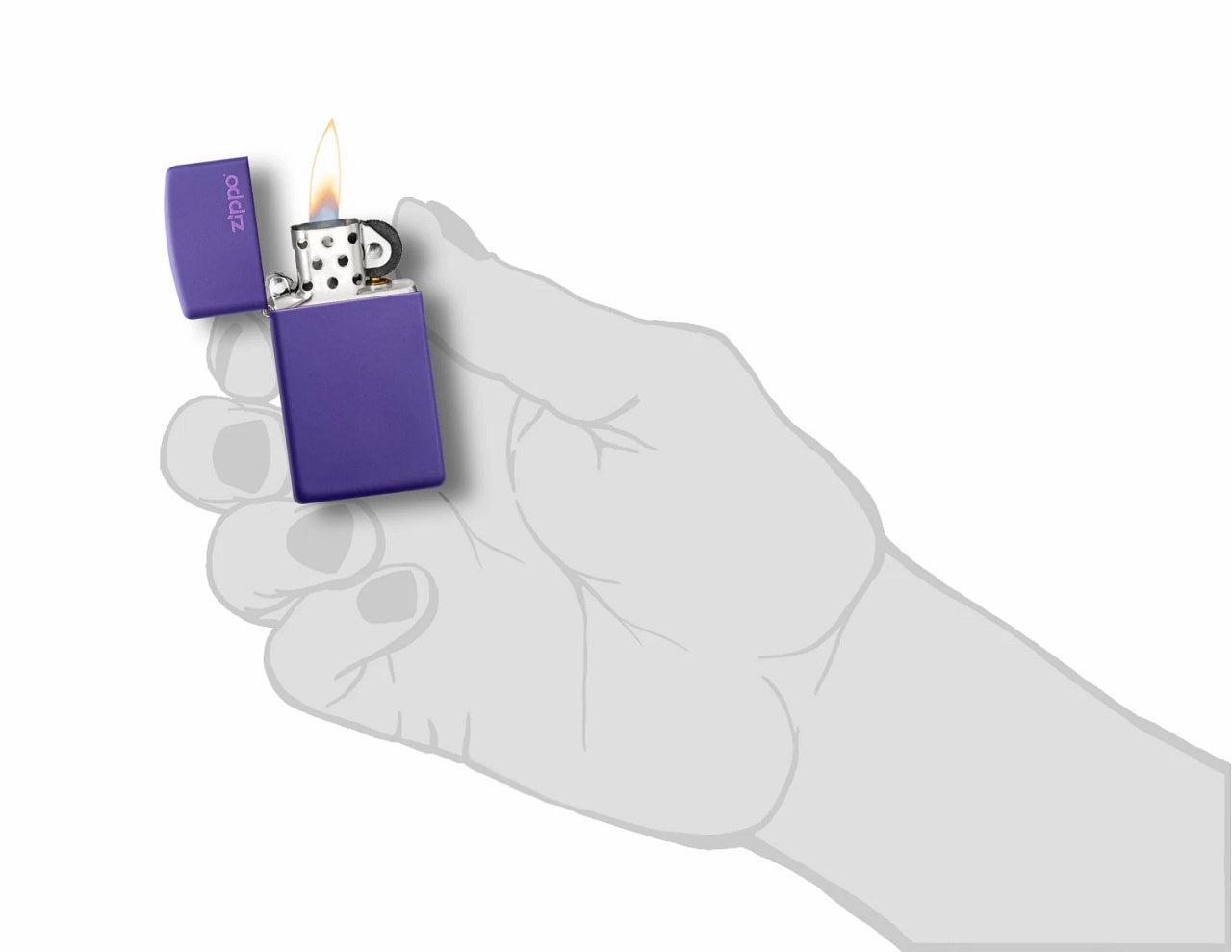 Zippo Slim Purple Matte with Logo, Lighter #1637ZL