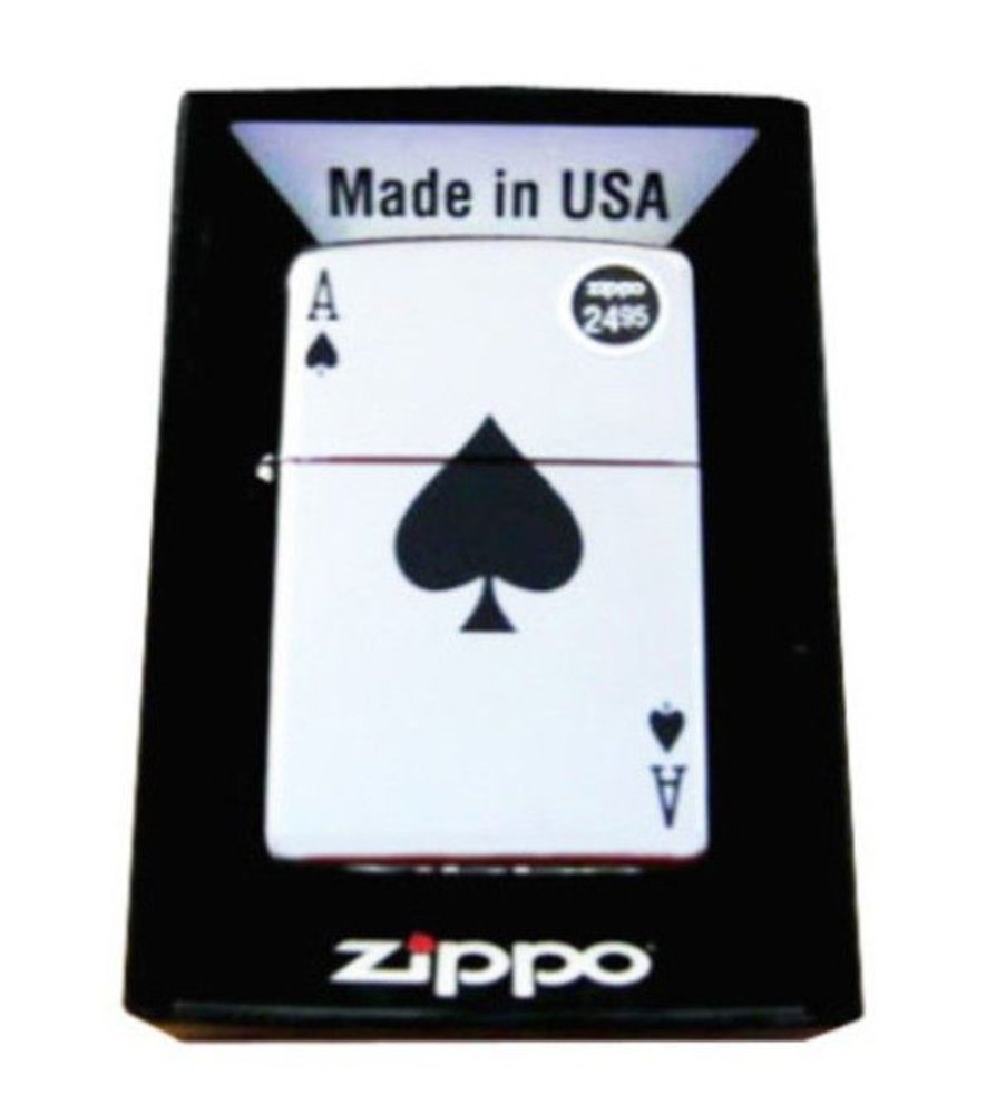 Zippo Lucky Ace Of Spades, High Polish Chrome Lighter #24011