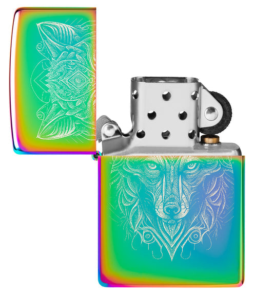 Zippo Mystic Wolf, Multi Color Lighter #46176