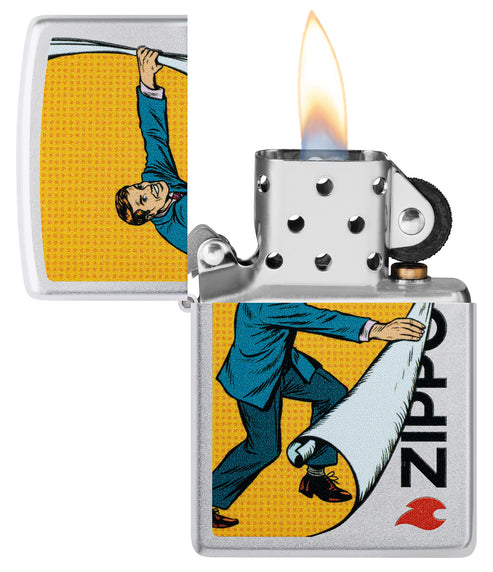 Zippo Reveal, Satin Chrome Lighter #46711