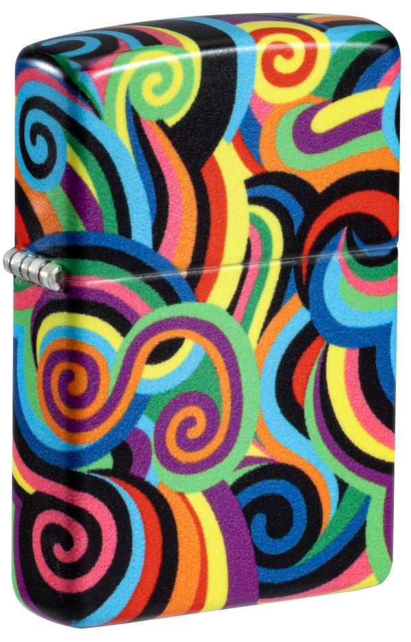 Zippo Rietveld Glowing Swirls 540°, Glow-in-the-Dark Green Lighter #46491