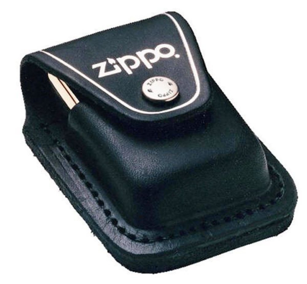 Zippo Leather Pouch, For Zippo Lighters, Metal Belt Clip #LPCBK