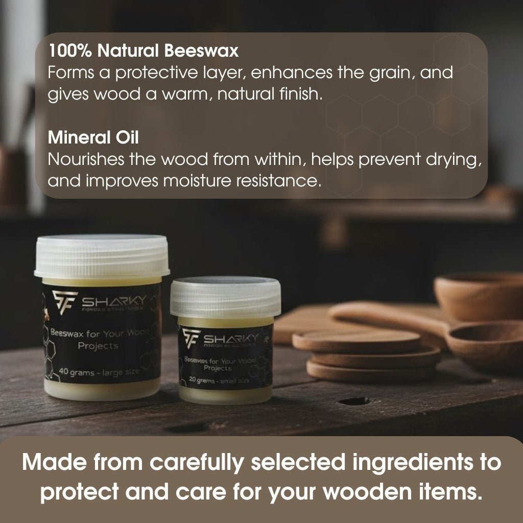 Beeswax Wood Finish – Natural Wood Conditioner for Tool Handles & Carving Projects