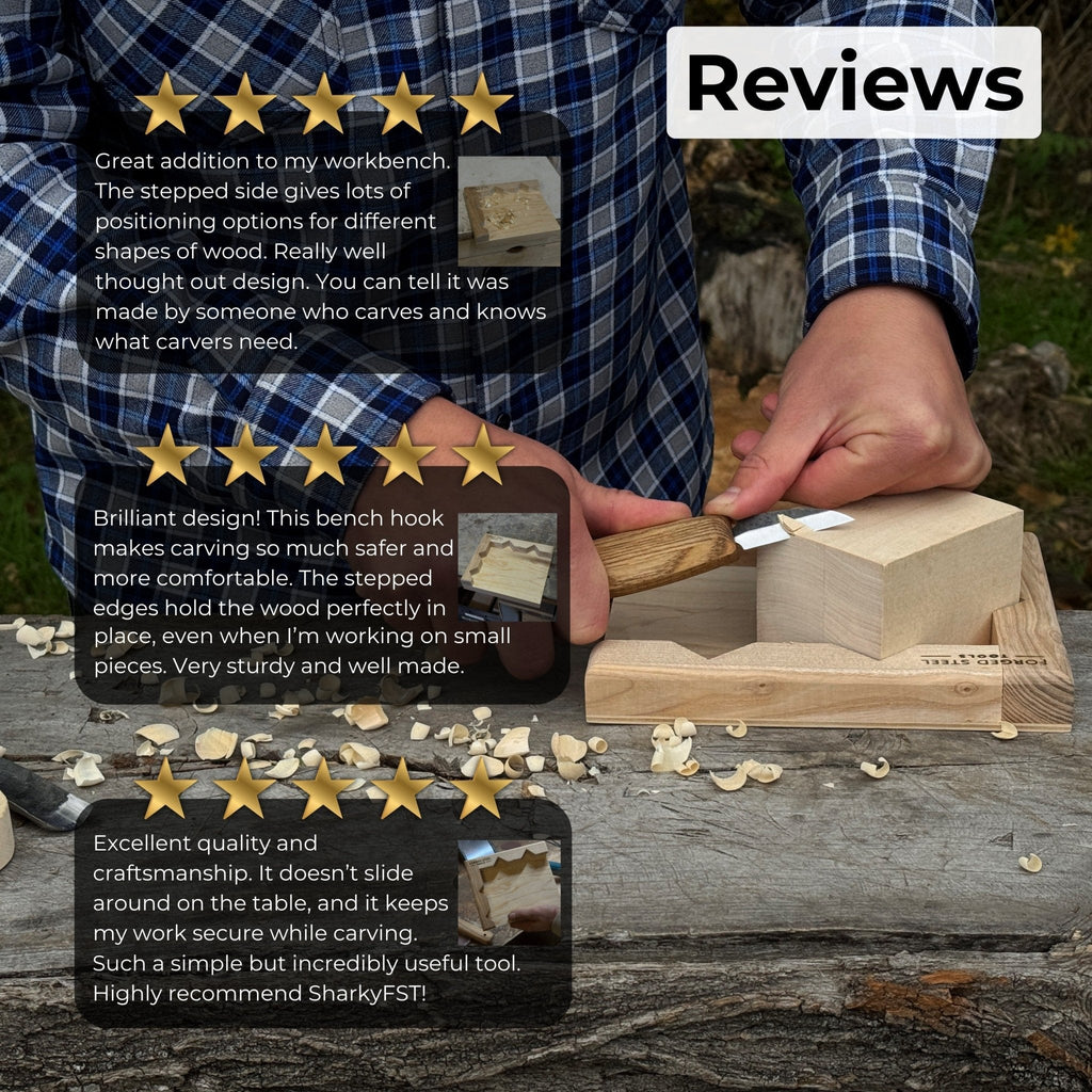 Bench Hook for Wood Carving and Chiseling – Handcrafted Wooden Work Support