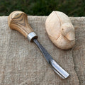 Bent Carving Gouge with Palm Handle – 8 mm / 12 mm (0.31 / 0.47 inches)