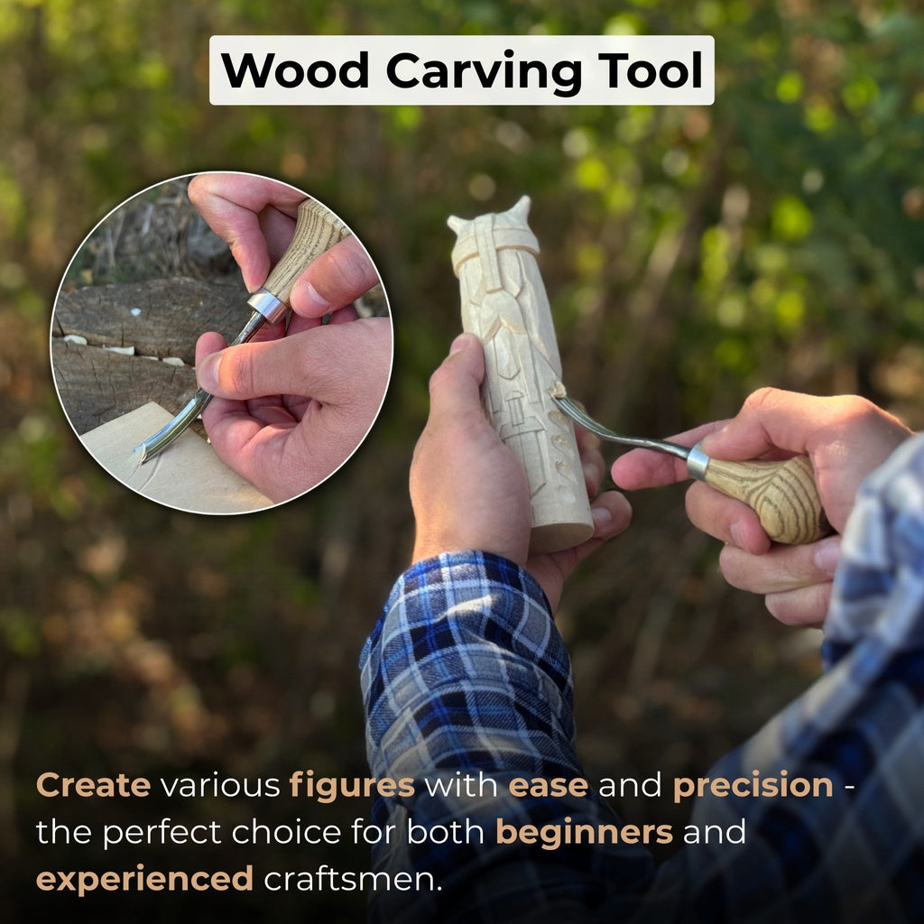 Bent Carving Gouge with Palm Handle – 8 mm / 12 mm (0.31 / 0.47 inches)
