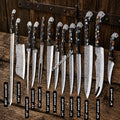 Best Outdoor BBQ Kitchen Knife Set | 13PCS Etched D2 Steel Chef Knives with Epoxy Resin Handles