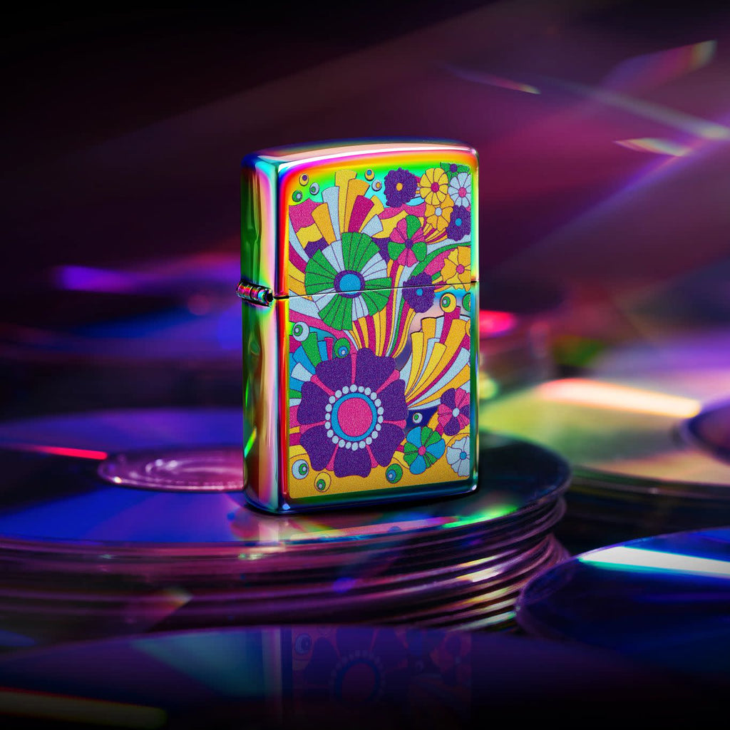 Zippo Flowers Hippie Retro, Multi Color Lighter #48997