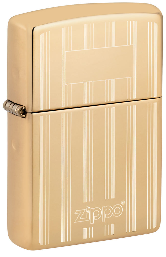 Zippo Classy Zippo Logo, High Polish Brass Lighter #46011
