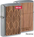 Zippo WOODCHUCK USA Leaf Walnut Emblem, Brushed Chrome Lighter #49708