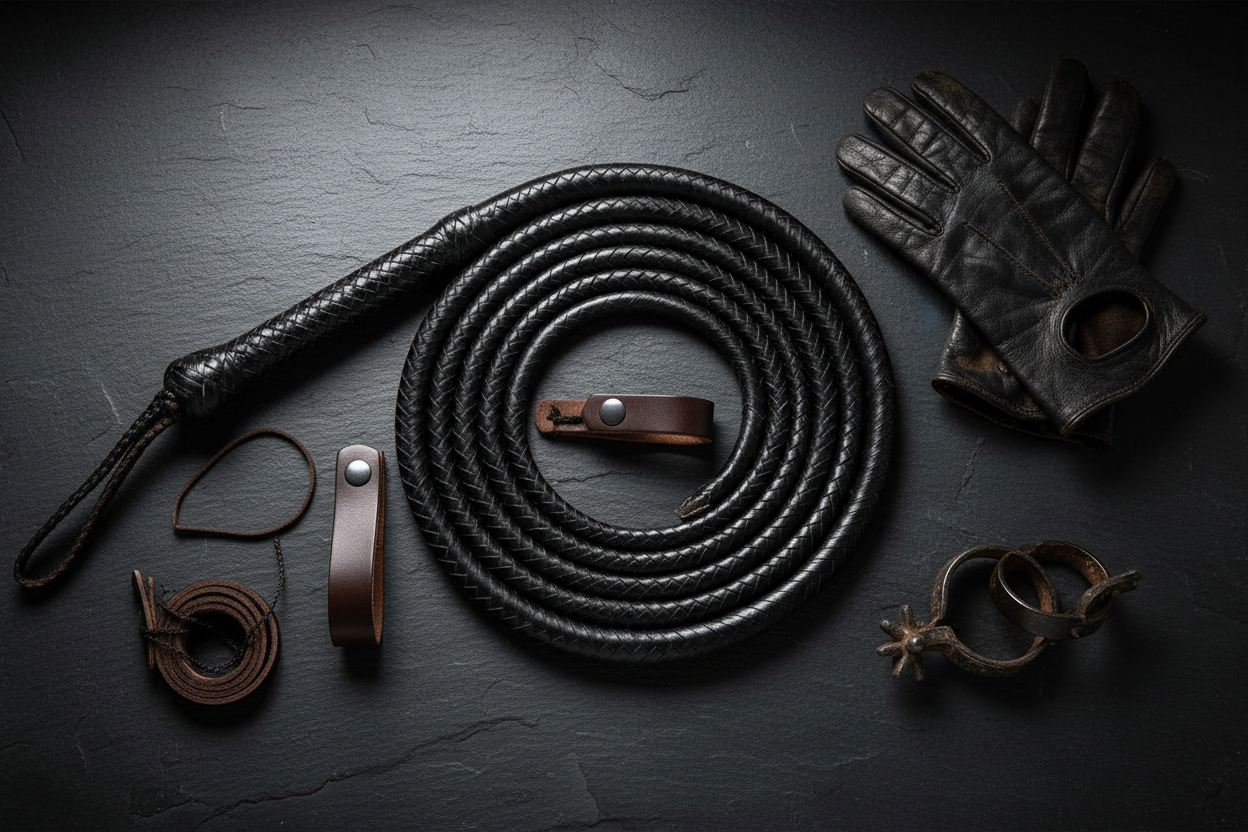 Genuine Cowhide Cow Whip – Coco Black Leather Bull Whip