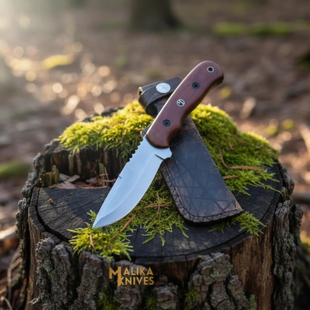 D2 Hunting Knife Blue Creek | Leather Sheath