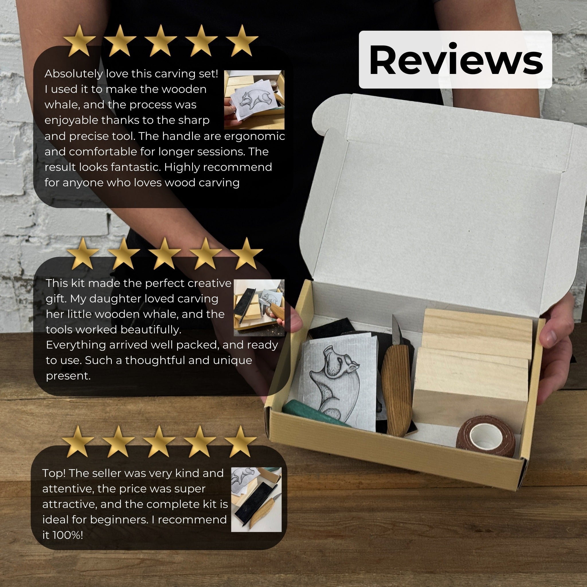 Boar Carving Kit - Complete Starter Whittling Kit for Beginners, Adults, Teens, and Kids