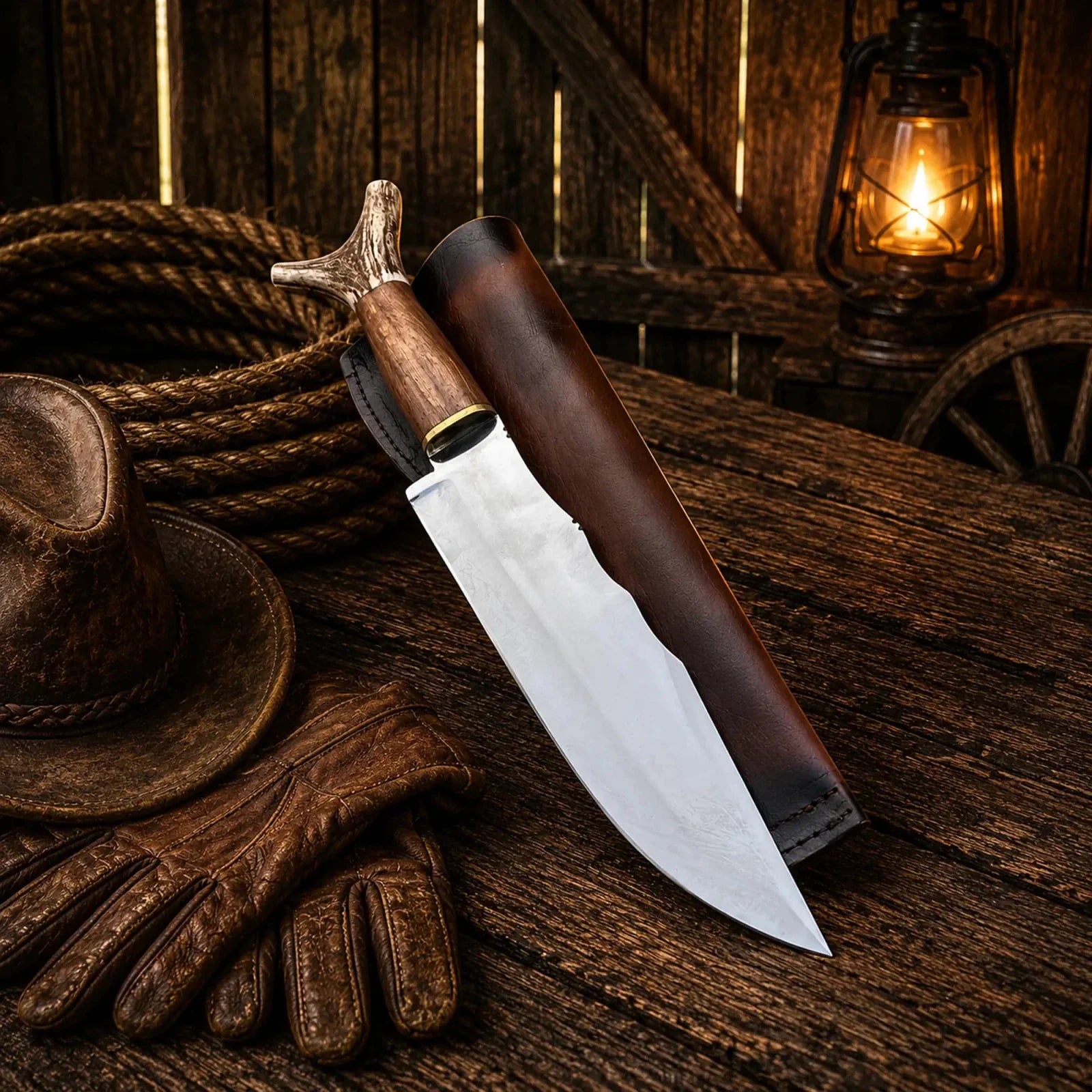 Bowie Knife Handmade | Frontier Inspired Antler Handle