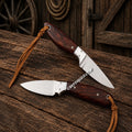 Buckaroo Sheath Knife by cskforged featuring D2 steel blade and wooden handle, designed for ranch rodeo cowboy use.