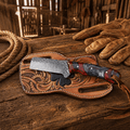 Bull Cutter Knife Rasp Steel Blade Epoxy Resin Handle Sheath