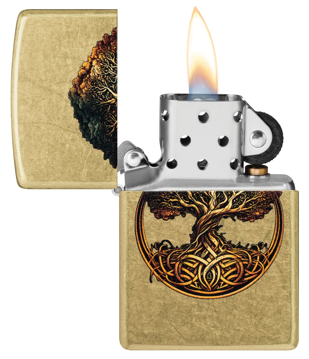 Zippo Tree of Life Celtic Art, Street Brass Lighter #47176