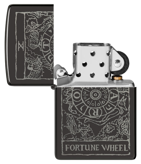 Zippo Wheel of Fortune, High Polish Black Lighter #46138