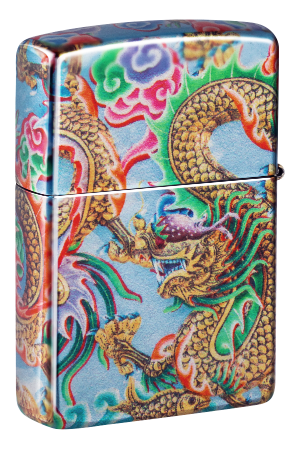 Zippo Asian Dragon, 540° Tumbled Chrome Fusion Lighter #48575