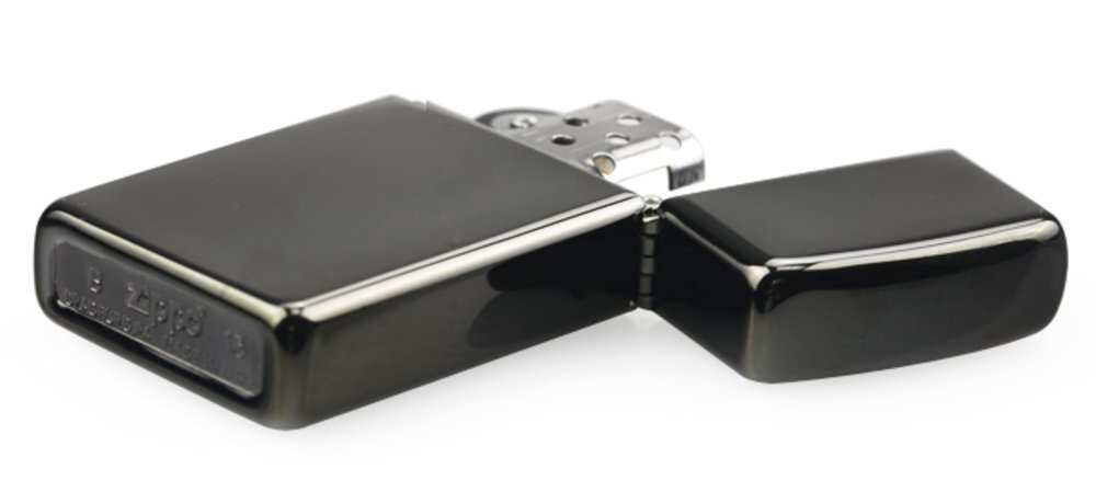 Zippo Slim High Polish Black with Logo, Lighter #28123ZL