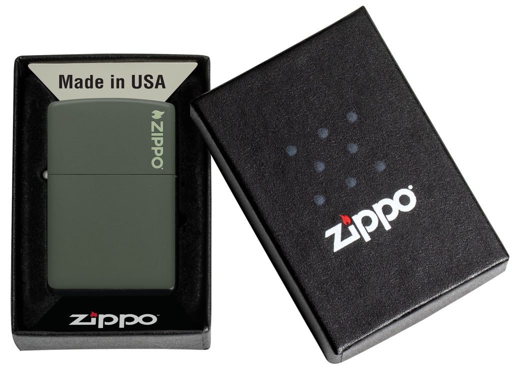 Zippo Classic Green Matte with Logo, Lighter #221ZL