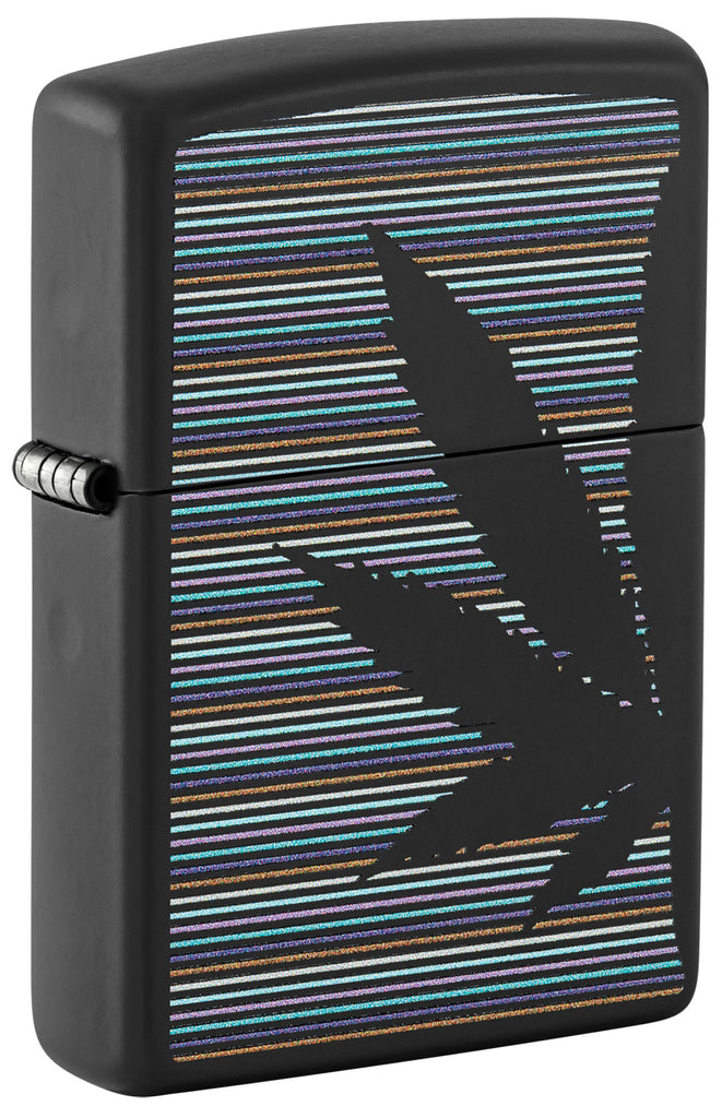 Zippo Cannabis Pinstripes, Black Matte Lighter #48927