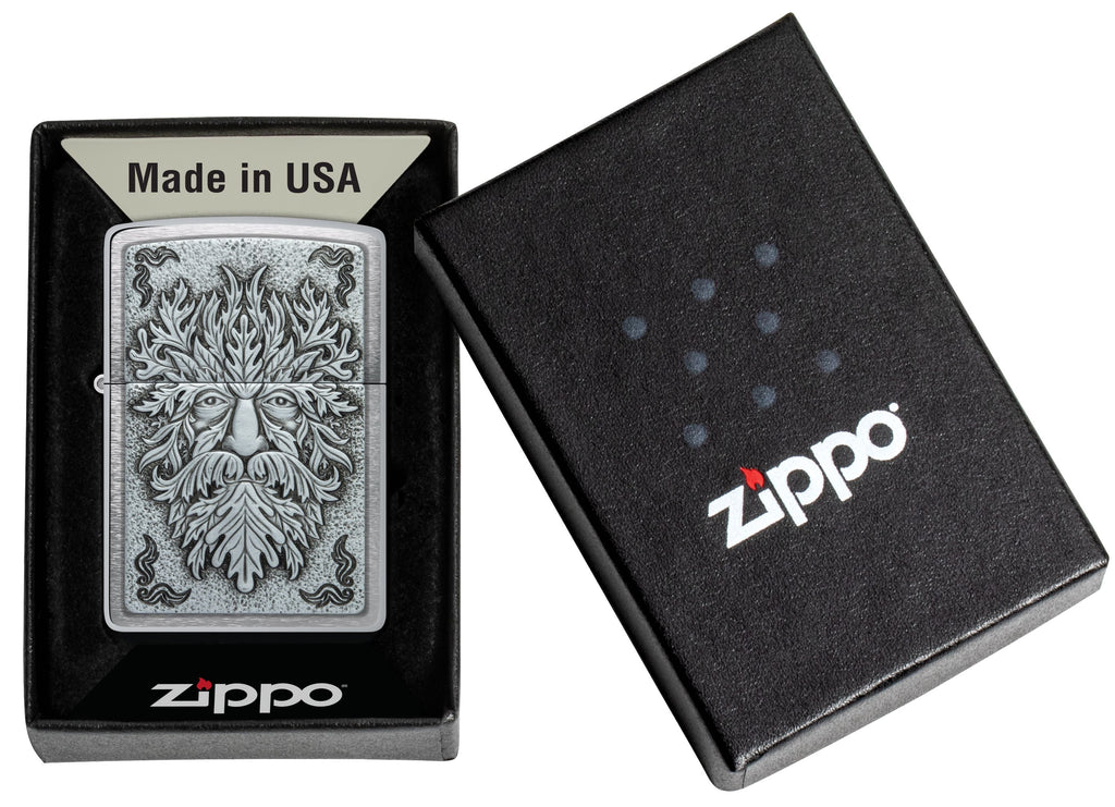 Zippo Norse God Emblem, Brushed Chrome Lighter #48906