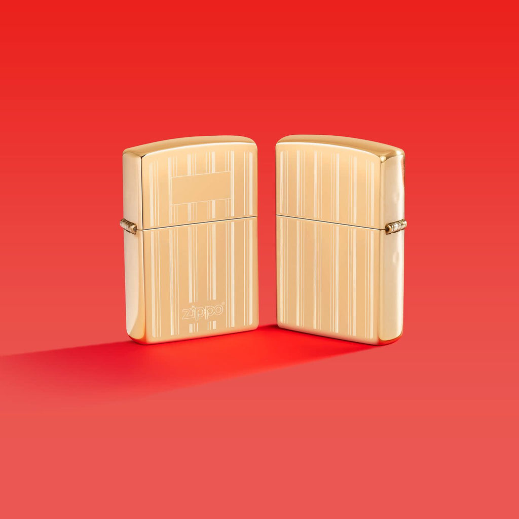 Zippo Classy Zippo Logo, High Polish Brass Lighter #46011